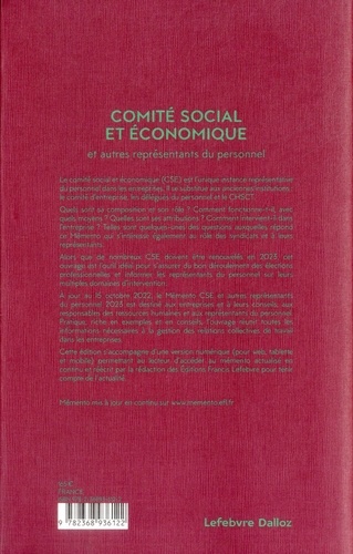 Comité social et économique et autres représentants du personnel  Edition 2023