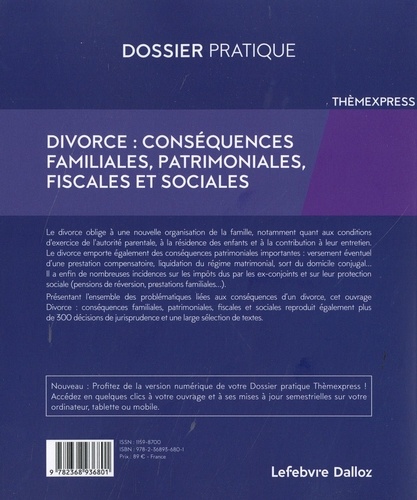 Divorce : conséquences familiales, fiscales et sociales