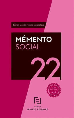 Mémento social. Edition 2022 spéciale rentrée universitaire