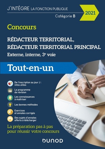 Concours Rédacteur territorial, Rédacteur territorial principal. Tout en un - externe, interne et 3e voie  Edition 2021