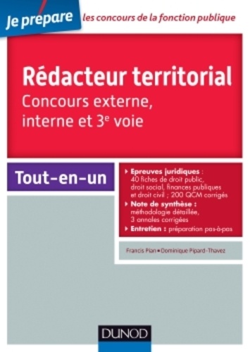 Francis Pian et Dominique Pipard-Thavez - Rédacteur territorial - Concours externe, interne et 3e voie.