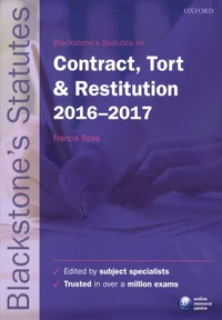 Blackstone's Statutes on Contract, Tort & Restitution