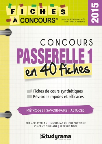 Franck Attelan et Nicholas Chicheportiche - Concours Passerelle 1 - 40 fiches méthodes, savoir-faire et astuces.
