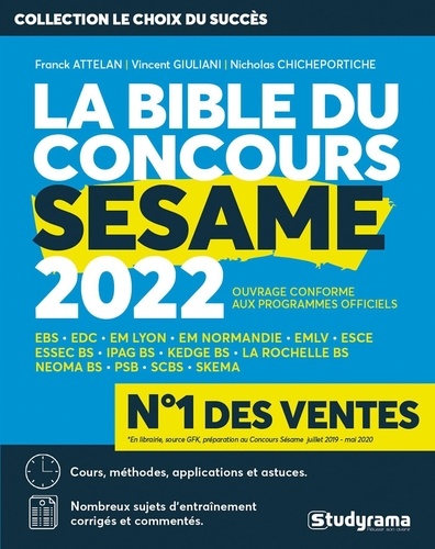 La Bible du concours SESAME  Edition 2022