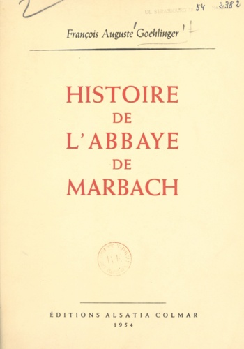 Histoire de l'abbaye de Marbach
