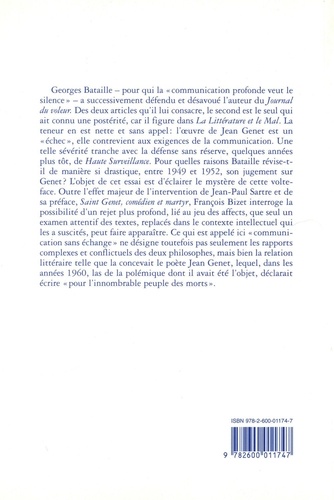 Une communication sans échange. Georges Bataille critique de Jean Genet