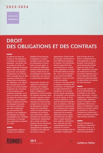 Droit des obligations et des contrats. Consolidations, innovations, perspectives  Edition 2023-2024