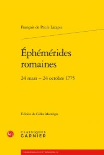 Ephémérides romaines 24 mars - 24 octobre 1775 - 24 mars - 24 octobre 1775
