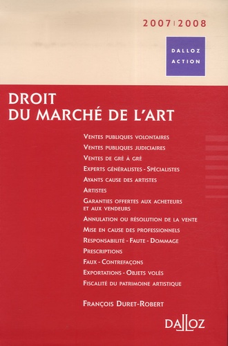 François Duret-Robert - Droit du marché de l'art.