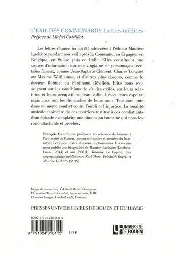 L'exil des communards. Lettres inédites (1872-1879)