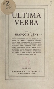 François Gény - Ultima verba.