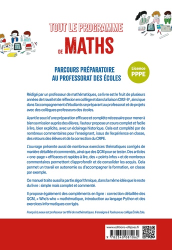 Tout le programme de maths Licence PPPE. Parcours préparatoire au professorat des écoles - Cours et exercices corrigés