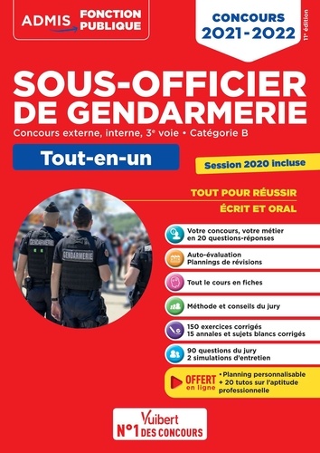 Concours Sous-officier de gendarmerie. Tout-en-un, Externe, interne et 3e voie, catégorie B  Edition 2021-2022