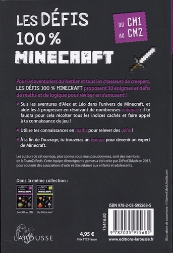 Les défis 100 % Minecraft CM1-CM2. Du CM1 au CM2, 9-10 ans