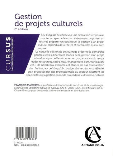 Gestion de projets culturels. Conception, mise en oeuvre, direction 2e édition
