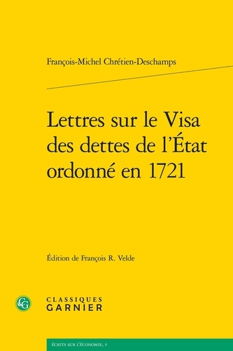 Lettres sur le visa des dettes de l'état ordonné en 1721