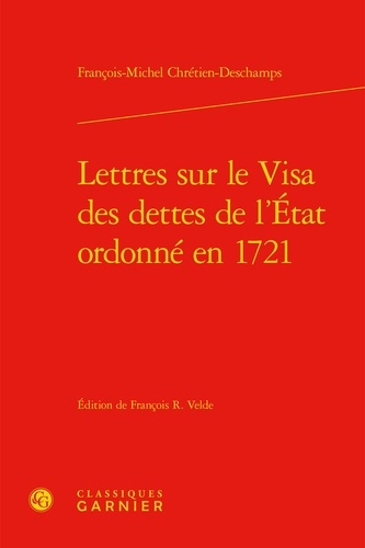 Lettres sur le visa des dettes de l'état ordonné en 1721