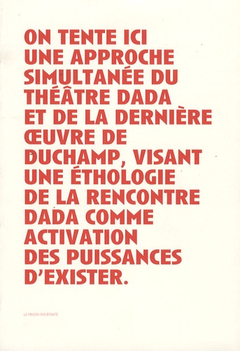 François Noury - Duchamp, le regardeur et la scène de l'art : un théâtre dada - Suivi de Manifeste(s) pour un théâtre rastaquouère.