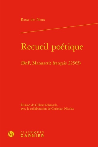 Recueil poétique. BnF, manuscrit français 22565