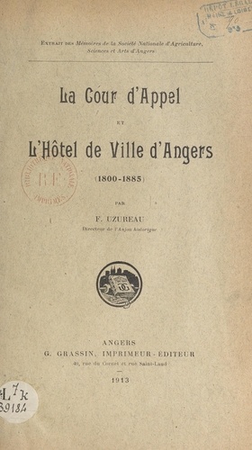 La Cour d'appel à l'hôtel de ville d'Angers (1800-1885)