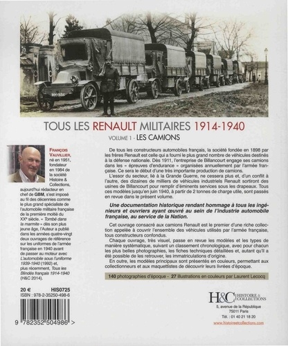 Tous les Renault militaires (1914-1940). Volume 1, Les camions