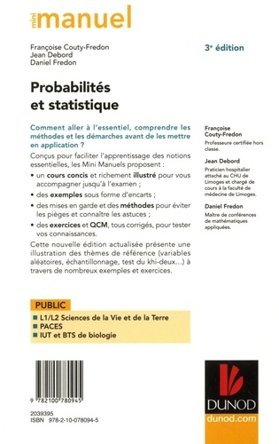 Mini manuel de probabilités et statistique. Cours + QCM 3e édition