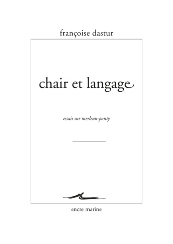 Chair et langage. Essais sur Merleau-Ponty