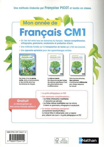 Mon année de français CM1. Guide pédagogique  Edition 2020