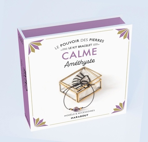 Françoise Vauzeilles - Le kit bracelet Calme - Améthyste. Avec 1 perle ronde, 2 petites perles dorées, 70 cm de coton ciré, 1 livre d'explications.