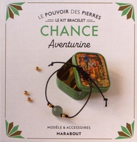 Françoise Vauzeilles - Le kit bracelet chance. Aventurine - Pack avec 1 perle ronde en aventurine naturelle, 2 petites perles dorées, 70 cm de coton ciré, 1 livre d'explications.