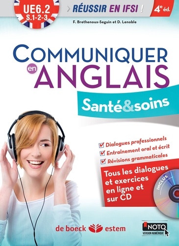 Communiquer en anglais. Santé et soins, UE 6.2, S1, 2, 3 4e édition -  avec 1 CD audio