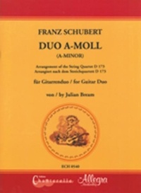 Franz Schubert - Duo in A minor - Arrangement of the String Quartet D 173. D 193. 2 guitars. Jeu de parties..