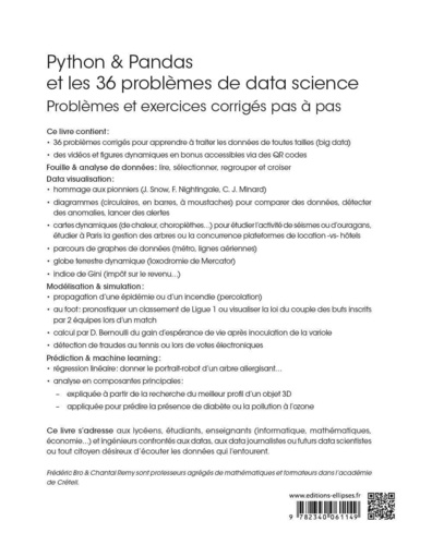 Python & Pandas et les 36 problèmes de data science. Problèmes et exercices corrigés pas à pas