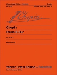 Frédéric Chopin - Vienna Urtext Edition and facsimile  : Etude E major - Edited from the autographs, manuscript copies and original editions. op. 10/3. piano..