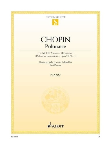Frédéric Chopin - Polonaise Ut dièse mineur - "Dramatique". op. 26/1. piano..