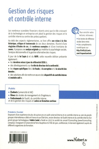 Gestion des risques et contrôle interne - De la... - Frédéric Cordel ...