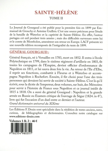 Sainte-Hélène. Journal inédit de 1815 à 1818, en 2 volumes, Tomes 1 et 2