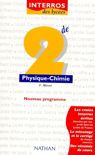 Frédéric Masset - Physique-Chimie 2nde. Edition Conforme Au Programme 2000.