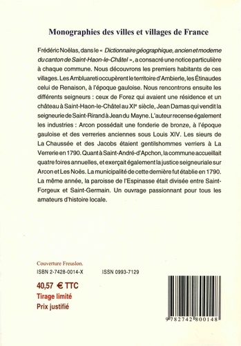 Saint-Haon-le-Châtel. Dictionnaire géographique, ancien et moderne du canton