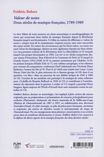 Valeur de notes. Deux siècles de musique française (1789-1989)