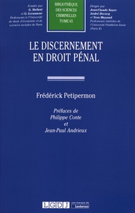 Frédérick Petipermon - Le discernement en droit pénal.