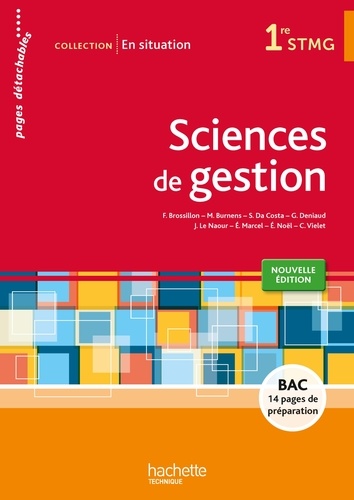 Frédérique Brossillon et Martine Burnens - Sciences de gestion 1re STMG - Pages détachables.