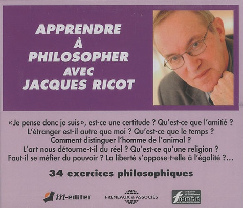 Jacques Ricot - Apprendre à philosopher - 2 CD audio.