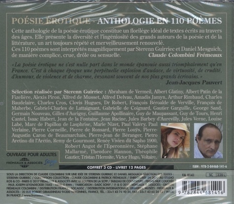 Poésie érotique. Anthologie en 110 poèmes  avec 3 CD audio