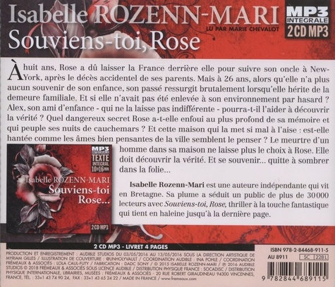 Souviens-toi Rose...  avec 2 CD audio MP3