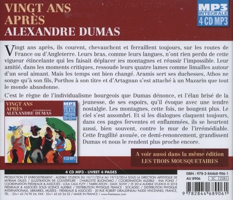 Vingt ans après  avec 4 CD audio MP3