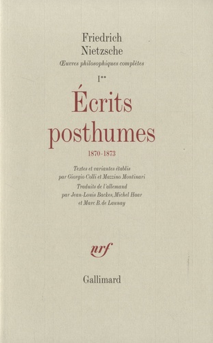 Ecrits posthumes 1870-1873