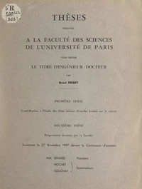 Contribution à l'étude des films minces d'oxydes formés sur le cuivre