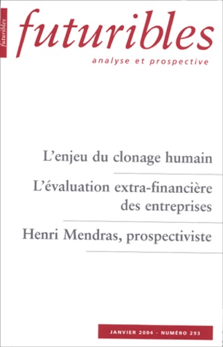 Jean-Jacques Salomon et Grégory Bénichou - Futuribles N° 293 Janvier 2004 : .
