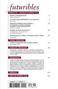 Futuribles N° 409, novembre-décembre 2015